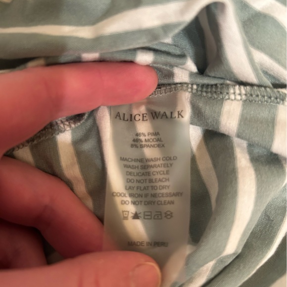 NWT Alice Walk Green Striped Long Sleeve Tee, Large - Picture 5 of 5